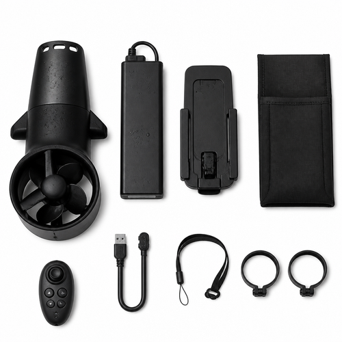Motorized underwater propeller kit with remote and battery